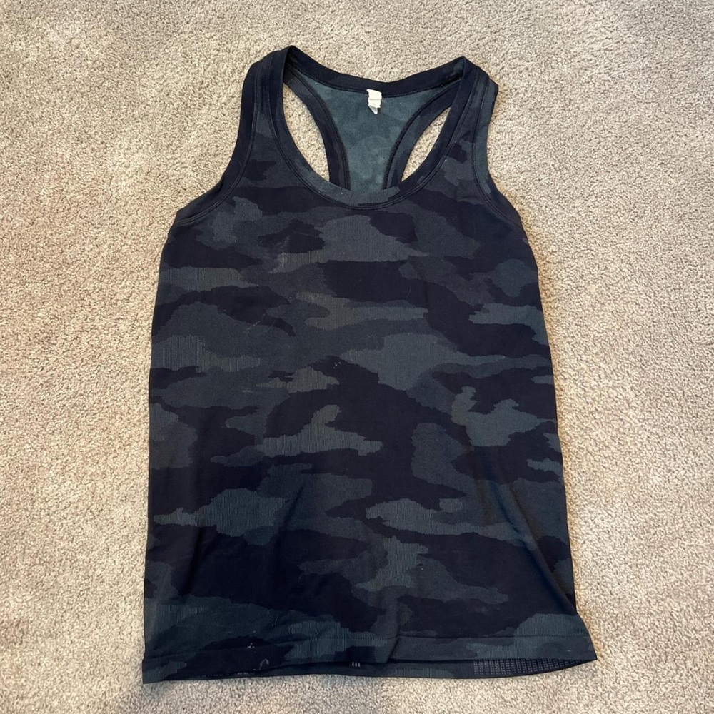 Athleta Black Camo Racerback Tank